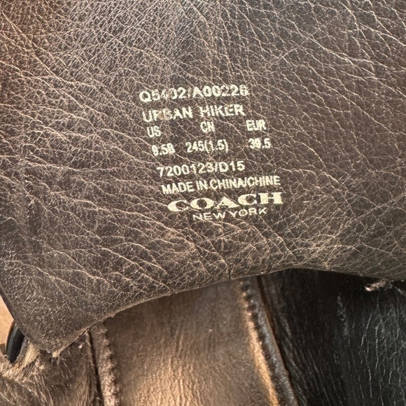 Coach Urban Hiker Platform Wedge Chunky Boot Rare Black Leather Shoe 9.5 - Picture 10 of 11